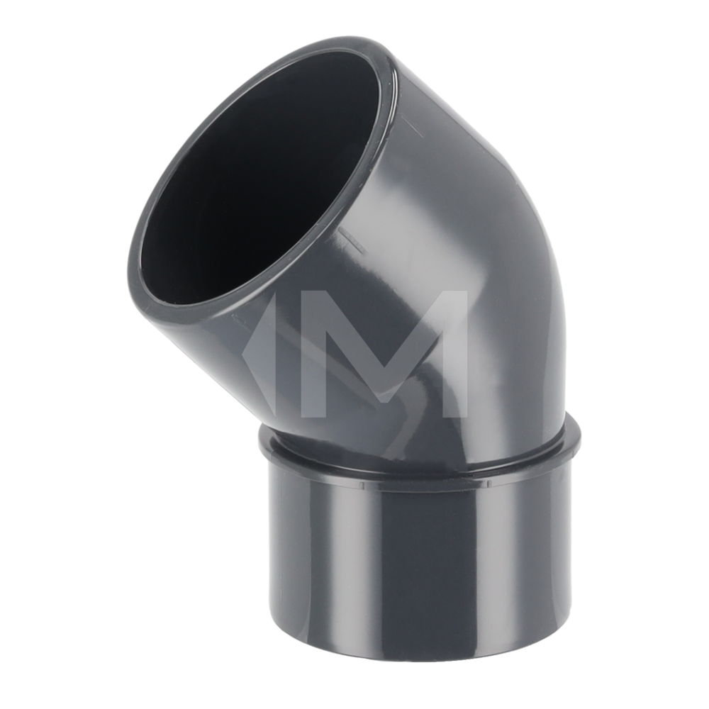 PVC Winkel 45° Reduziert, Klebemuffe x Klebemuffe 50/63mm x 63mm PN16