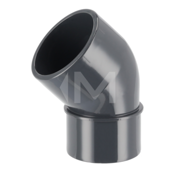 PVC Winkel 45° Reduziert, Klebemuffe x Klebemuffe 50/63mm x 63mm PN16